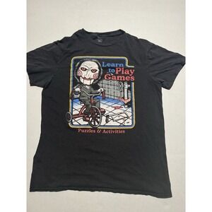 SAW The Movie 'Learn To Play Games' Horror Tee, Black Small T-shirt #825